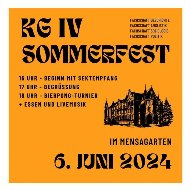 Wir laden euch ganz herzlich zum KGIV-Sommerfest ein! ☀️🦑

~eure Fachschaft Politik ✨